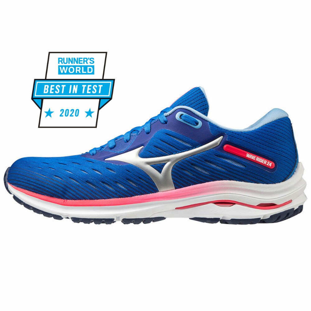 Sapatilhas Running Mizuno Wave Rider 24 - Mulher - Azuis/Rosa - XWSNJ3128